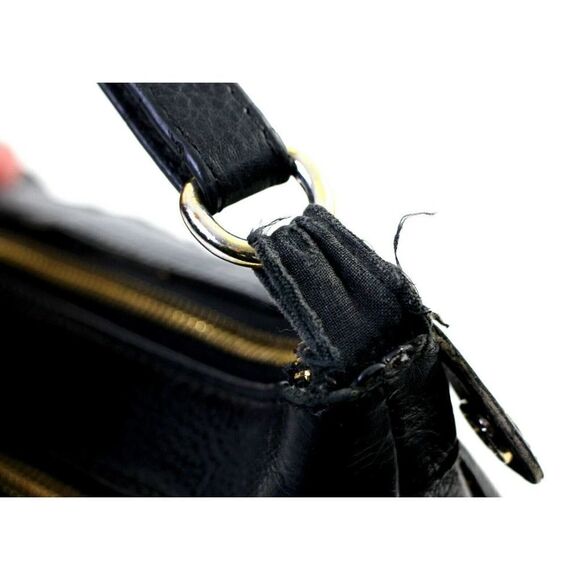 EMMA FOX BLACK GENUINE LEATHER CHAIN STRAP CLUTCH X-BODY SHOULDER BAG HANDBAG - Picture 5 of 12